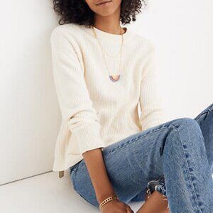NWOT  Madewell Patch‎ Pocket Pullover Ivory Sweater Size 2X